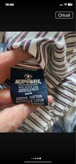 Camicia a righe bianche e marroni