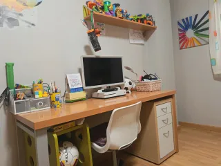 Mueble juvenil con cama, armario y escritorio