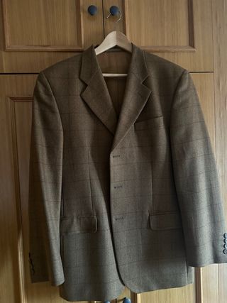 Americana caballero cuadros marrón