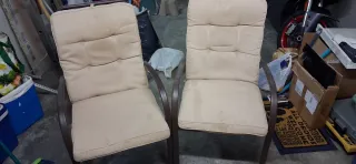 2 Sillones de Jardín Ratán y Tela 2 sillones metal