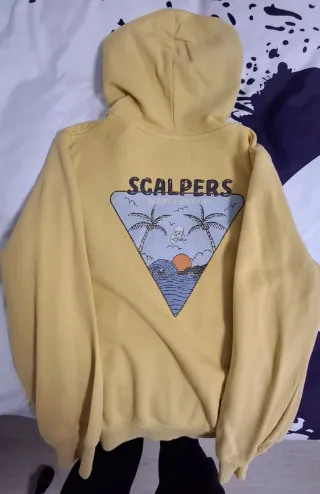 Sudadera Scalpers Amarilla con Capucha talla 10