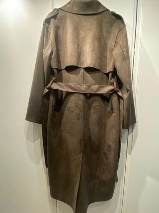 Gabardina Zara efecto ante verde Talla M