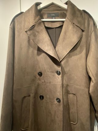 Gabardina Zara efecto ante verde Talla M