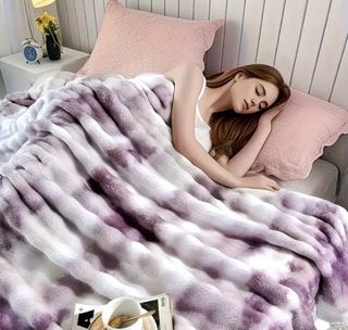 Manta Reversible Extra Grande Gris y Blanca