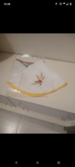 Lotto 3 Girelle Cucina Ricamate Cotone