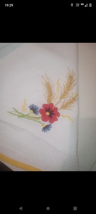 Lotto 3 Girelle Cucina Ricamate Cotone