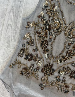 Body Zara Tul con Abalorios Talla L