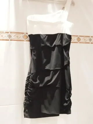 Vestido fiesta blanco y negro