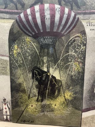Precioso cuadro escenas antiguas de circo