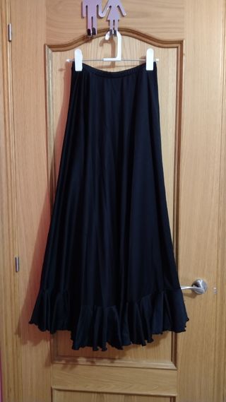 Falda flamenca negra larga