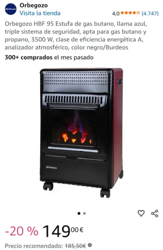 Estufa Orbegozo HBF 95 Llama Azul