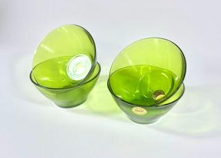 Lote 4 bowls Duralex verde vintage cristal