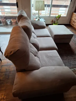 Sofá 3 plazas tela beige