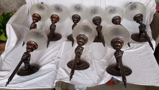 9 Lámparas de pared de 80cm. de largo aprox.