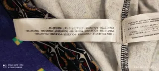 Vestido terciopelo azul y multicolor talla M