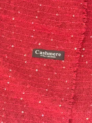 Pashima Bufanda Roja con Brillo