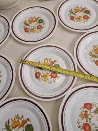 11 Platos Arcopal con Diseño de Verduras