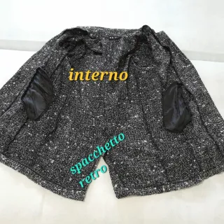 F&A Italy Giacca Bouclé Nero-Grigio Tg L