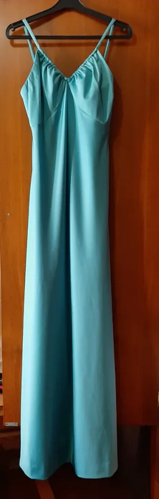 Vestido largo fiesta azul/turquesa