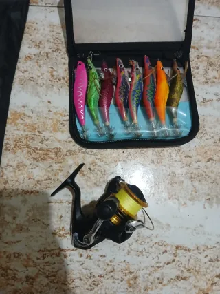 CAÑA Y CARRETE PARA EGING