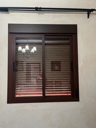 Ventana Aluminio Madera 150x130cm