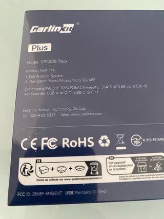 CARLINKIT T-box Android y IOs, PRECINTADO
