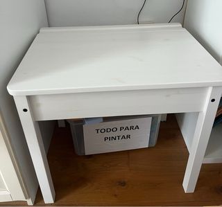 Mesa y Silla Infantil Madera blanca