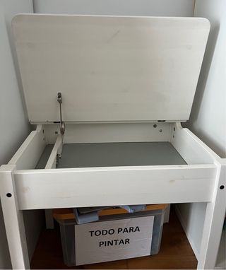 Mesa y Silla Infantil Madera blanca