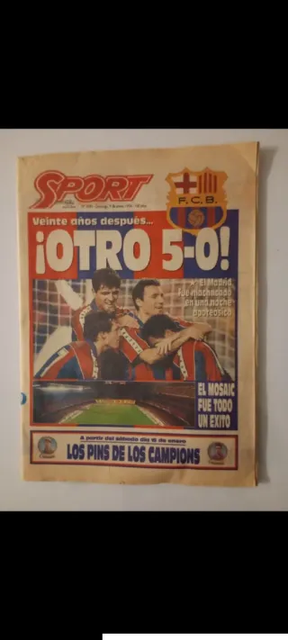 Periódico SPORT 1994: ¡Otro 5-0 al Madrid!