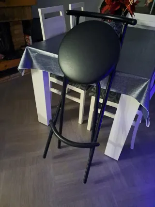 2 Taburetes Barra Negros plegables