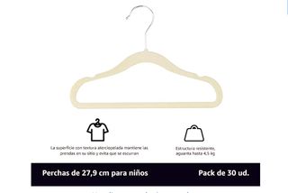 Perchas Terciopelo Antideslizante Beige (Pack)