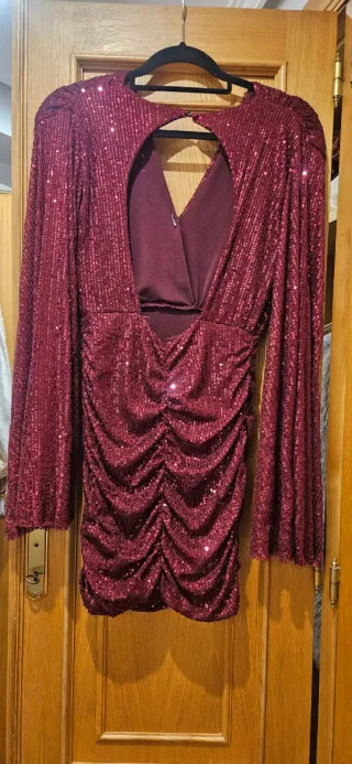 Vestido fiesta lentejuelas rojo.  Pura Vida