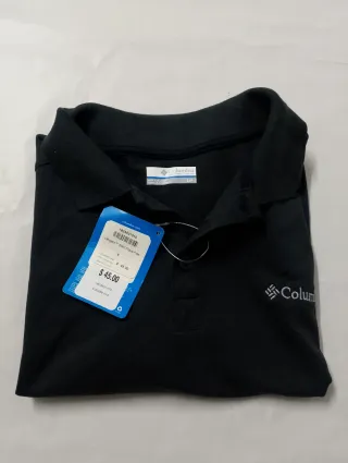 Camiseta tipo polo Columbia Negra Talla S