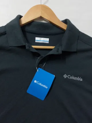 Camiseta tipo polo Columbia Negra Talla S