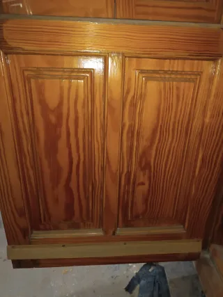 Puerta balconera pino medio punto