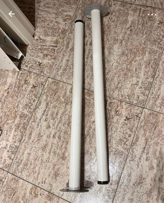2 Patas Escritorio Metálicas Blancas Regulables