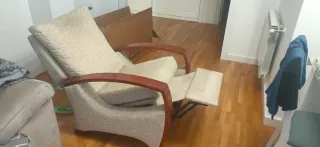 Butaca relax tela y madera