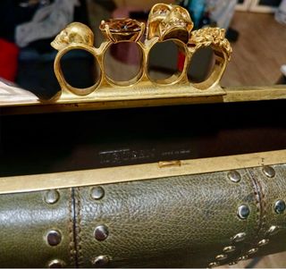 Pochette Alexander McQueen Pelle Borchie Teschio