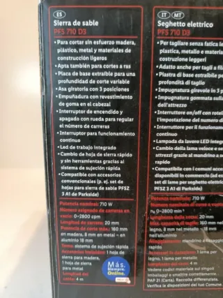 Sierra Sable PARKSIDE Eléctrica