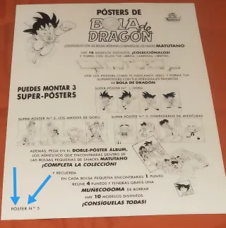 PÓSTER Nº 5 DRAGON BALL MATUTANO 1992, VINTAGE.