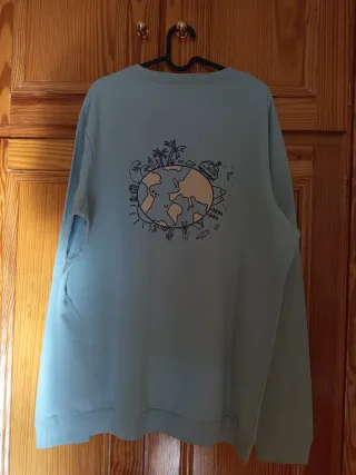 Sudadera Azul Claro Hombre Manga Larga