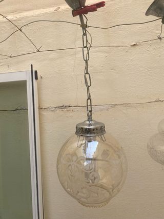 3 Lámparas Colgantes Cristal y Metal 5€ cada una