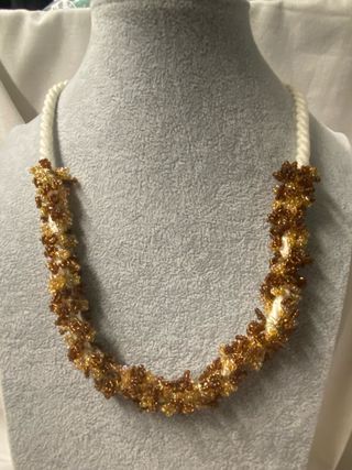 Collana fatta a mano perline oro e argento