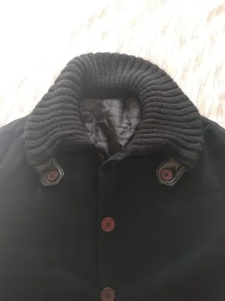 Cappotto lungo 100% cotone nero taglia L