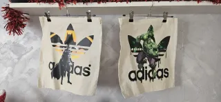 2 Bolsas Tote Adidas Batman y Hulk
