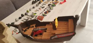 Set Playmobil Barco + Castillo Medieval + Figuras