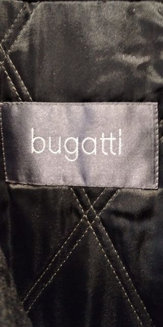 Abrigo hombre Bugatti negro lana virgen y cashmere