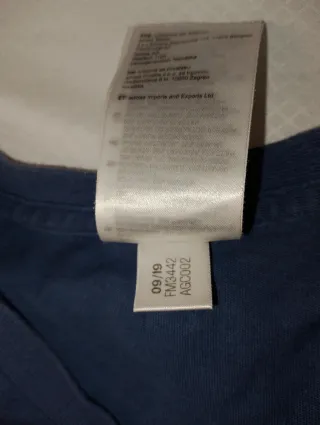 Camiseta Adidas Azul Talla XL Logo Dorado