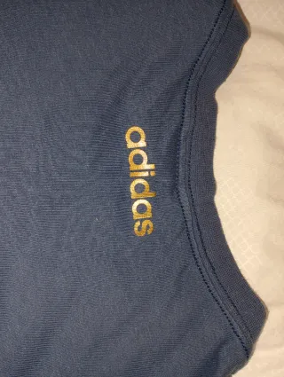 Camiseta Adidas Azul Talla XL Logo Dorado
