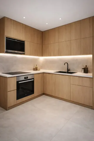 Cocina a medidaTablero aglomerado acrílico mármol
